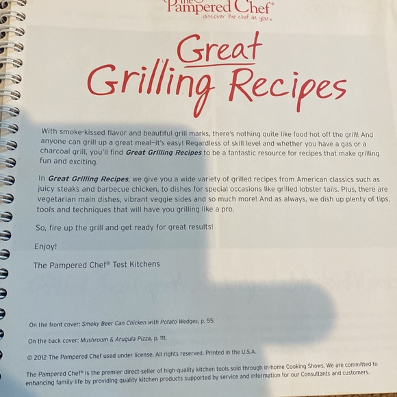 Pampered Chef cookbook Great Grilling Recipes with pictures - Picture 3 of 3